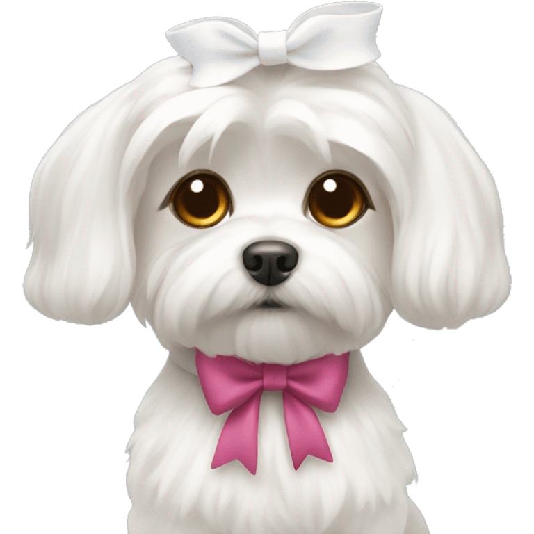 Maltese with a bow  emoji