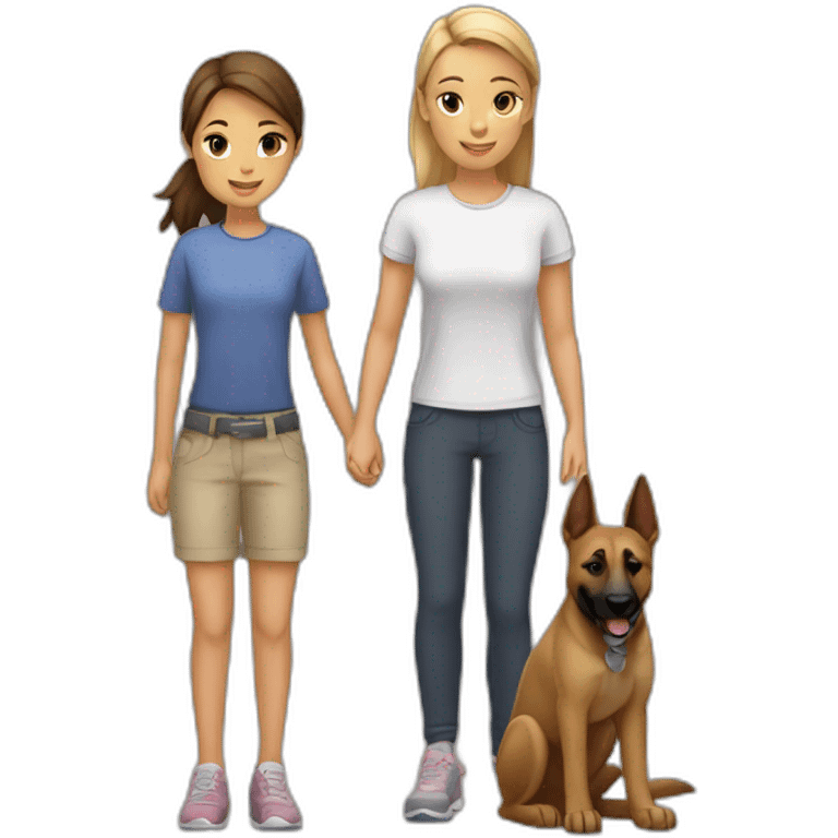 Fille avec chien malinois emoji