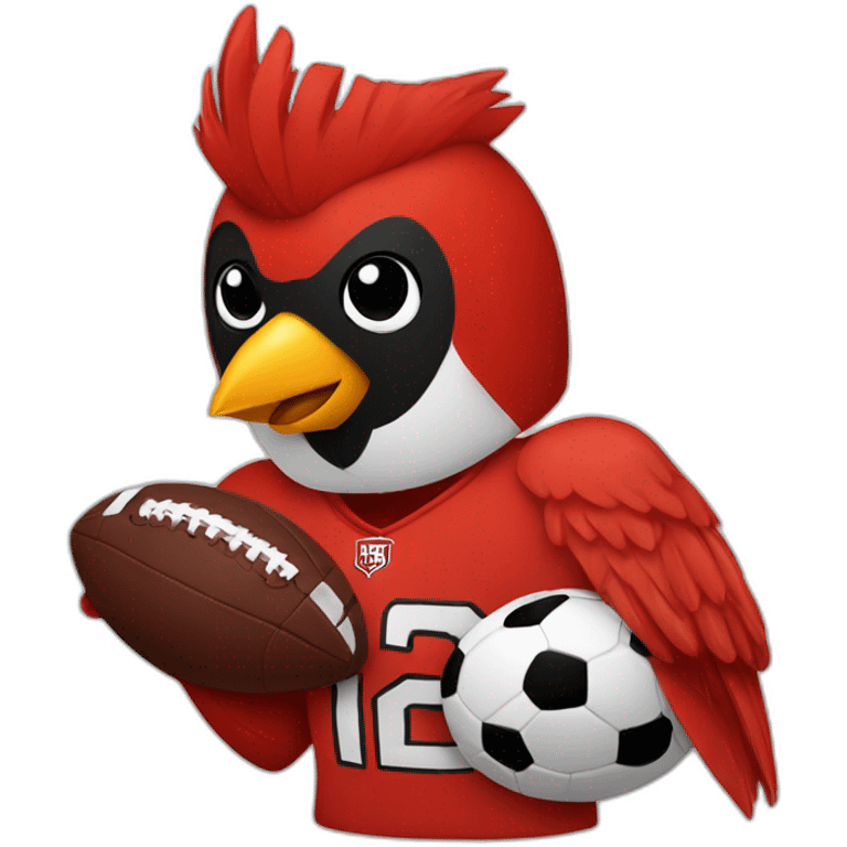 Cardinal with football emoji