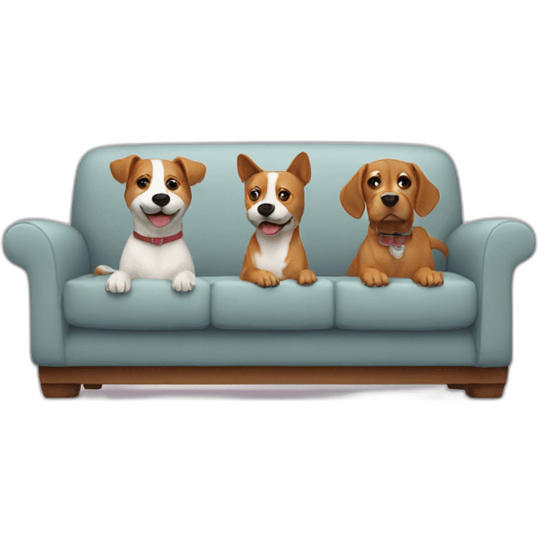 2 dogs and 1 cat watching TV emoji