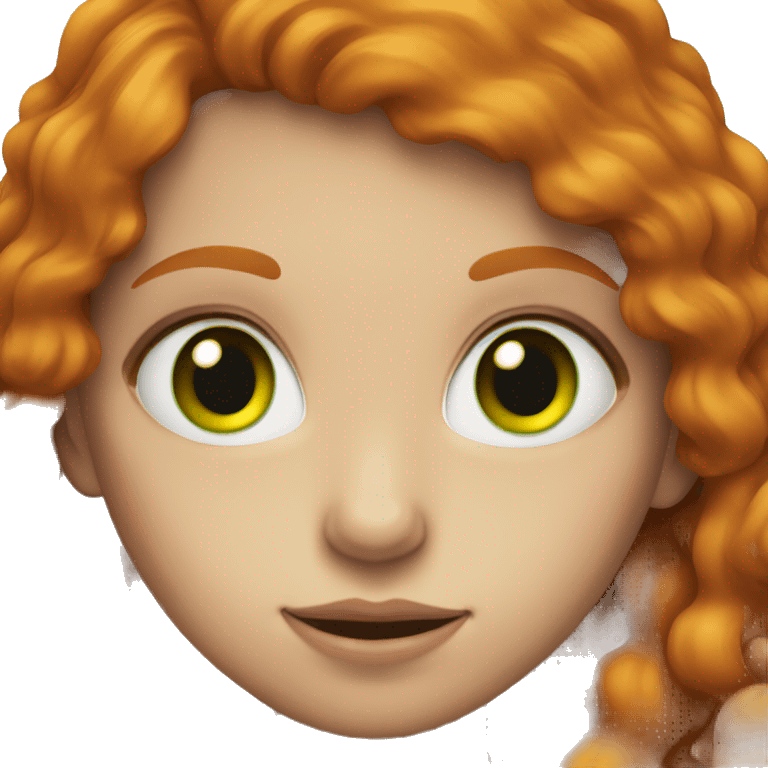 Ginger girl with green eyes emoji