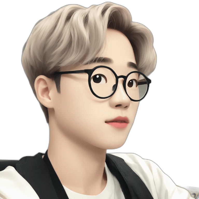 Jimin-dark-hair-with-glasses emoji