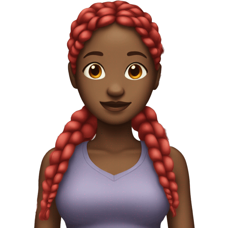 Black girl with red braids emoji