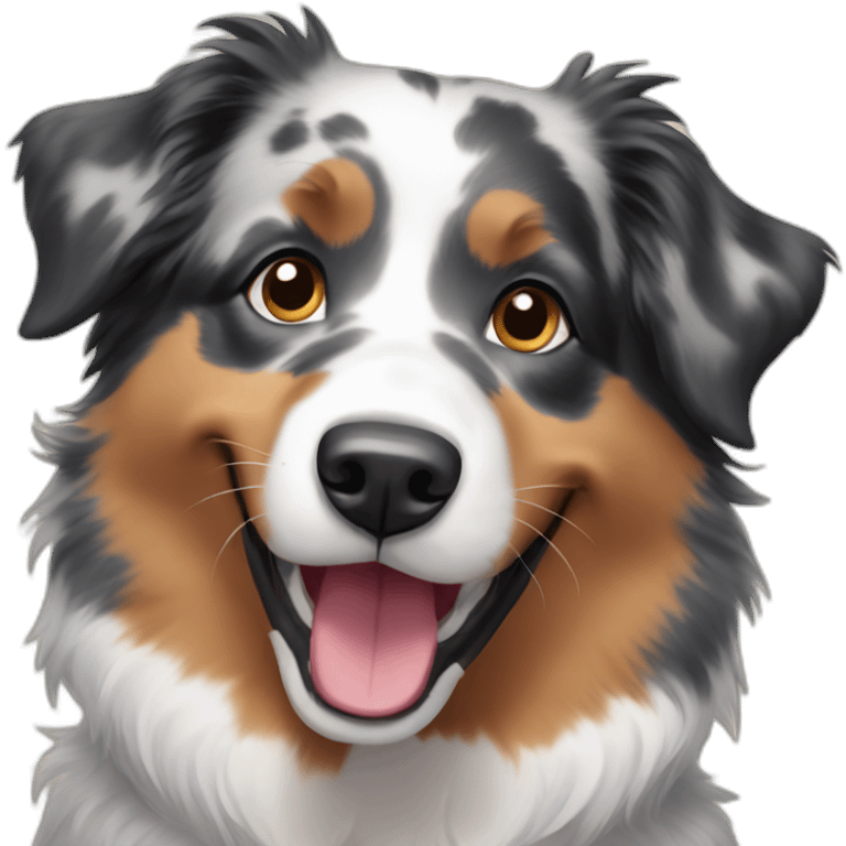 australian shepherd smiling emoji