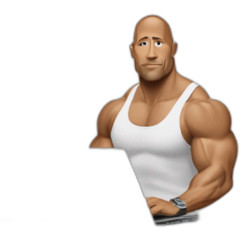 Dwayne johnson working on laptop  emoji