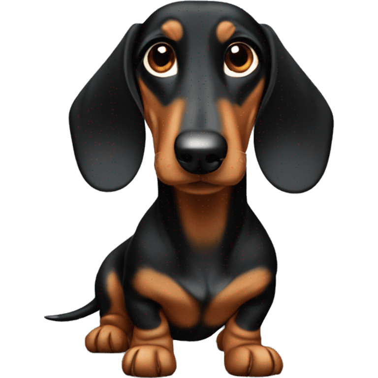 dachshound female dog black and tan emoji