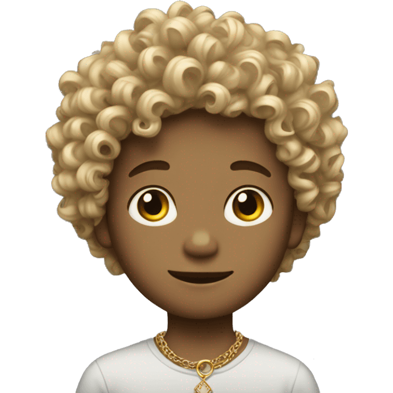 curly haired boy in jewelry emoji