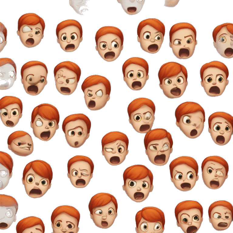 Screaming baby red hair emoji