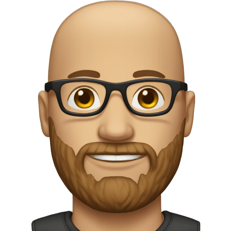 bald man with brown beard and glasses emoji