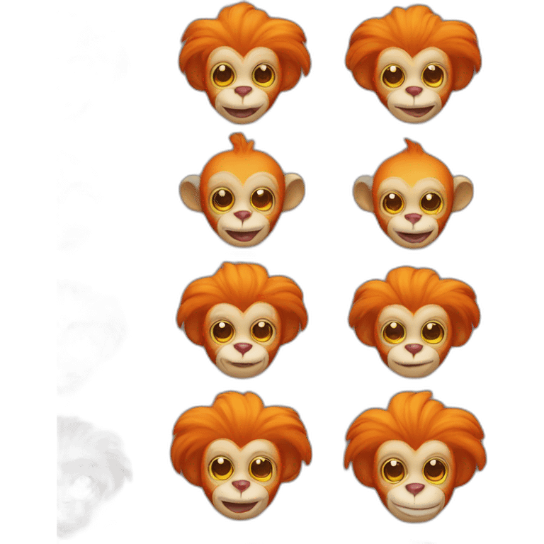 Orange hair Monkey clown  emoji