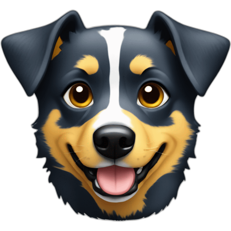 Blue yellow and black heeler dog emoji