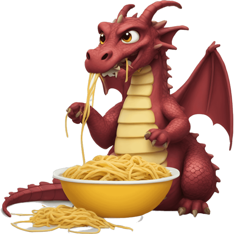 Dragon eating spaghetti emoji