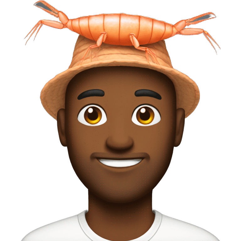 man with shrimp hat emoji