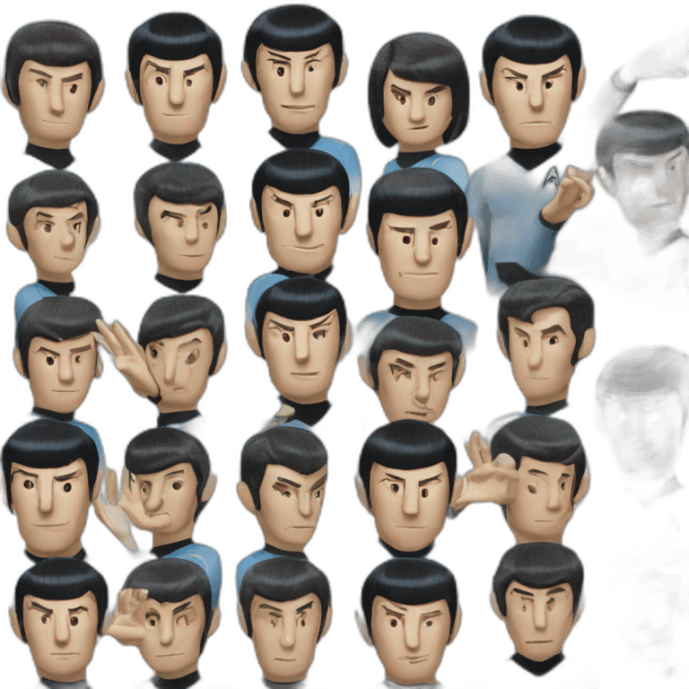 Spock with the Vulcan salute with Starfleet blue uniform (Star Trek) emoji