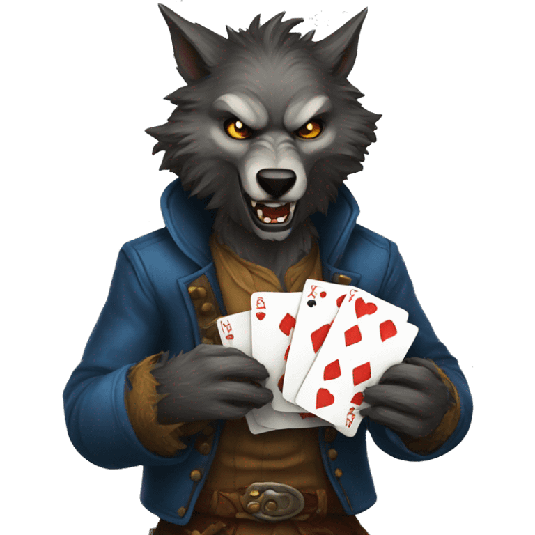 werewolf playing cards emoji