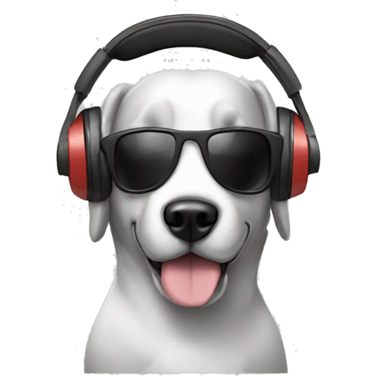 th rock with a dog head and headphones emoji