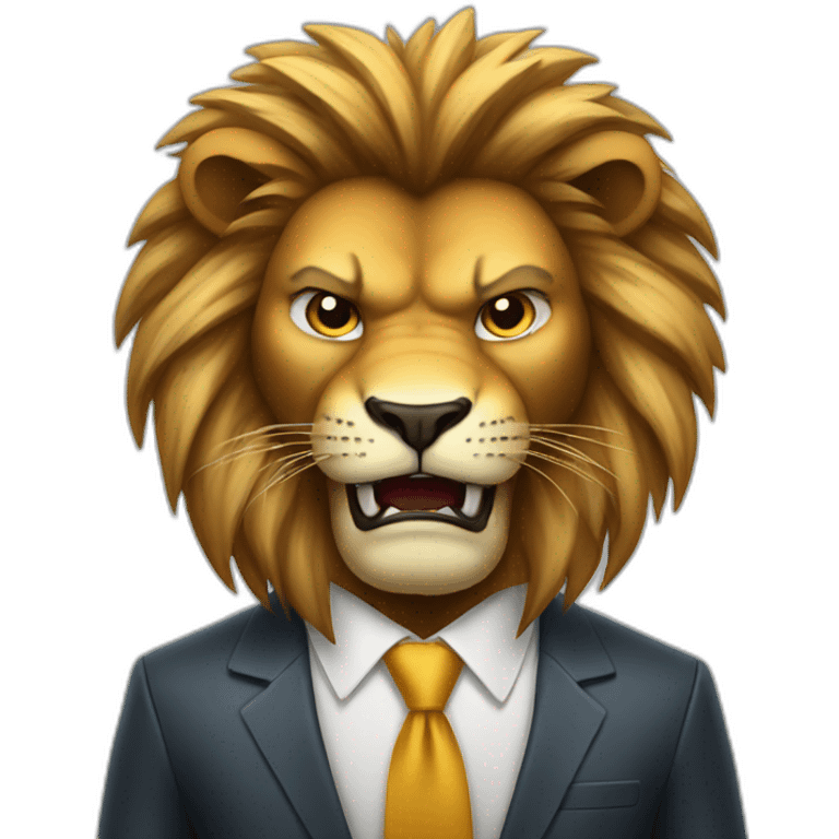 Angry Lion with suit emoji