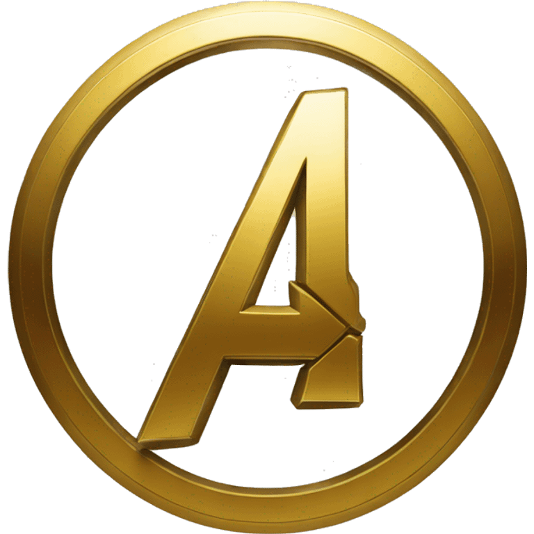 Avengers logo with gold color emoji