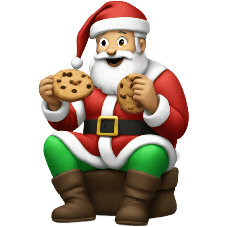 Santa eating cookies emoji