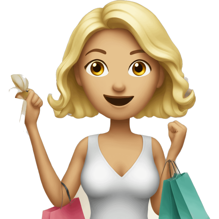 Woman shopping with my photo emoji