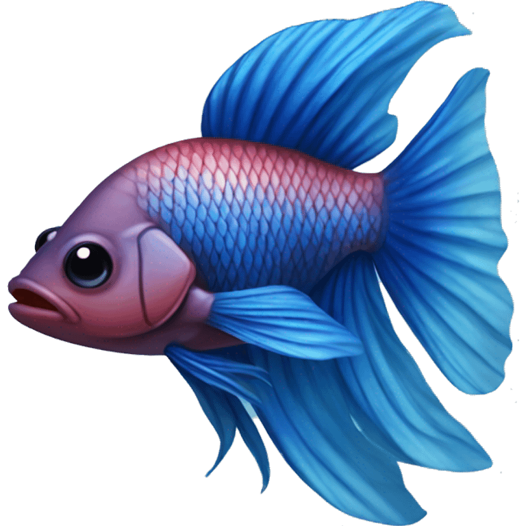 Blue female beta fish emoji