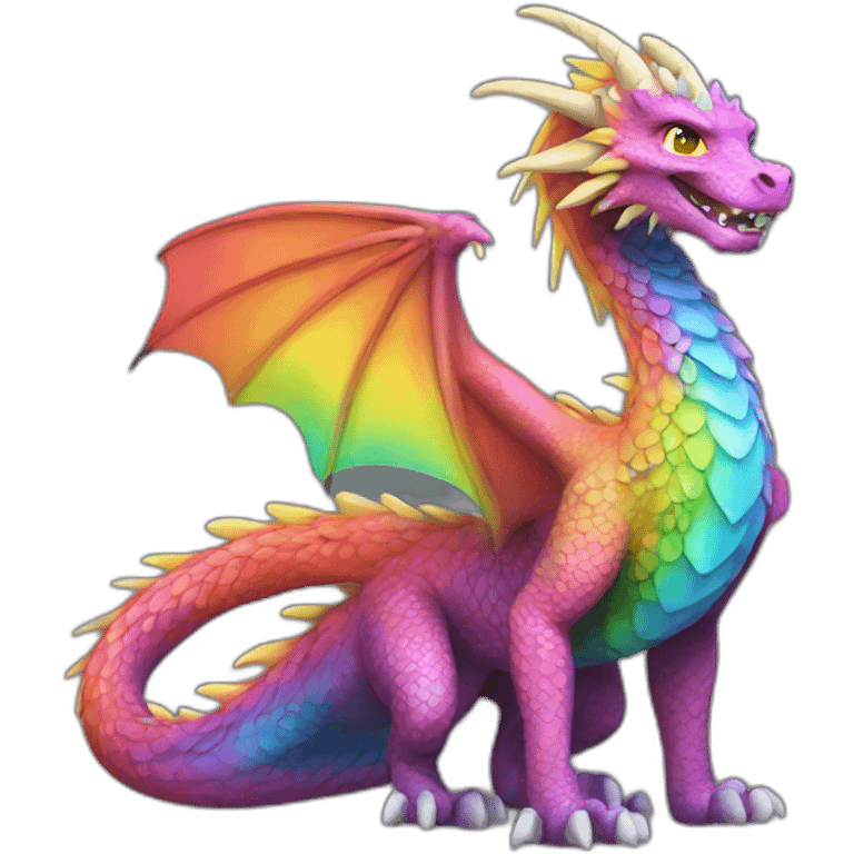 Rainbow Dragon Full Body emoji