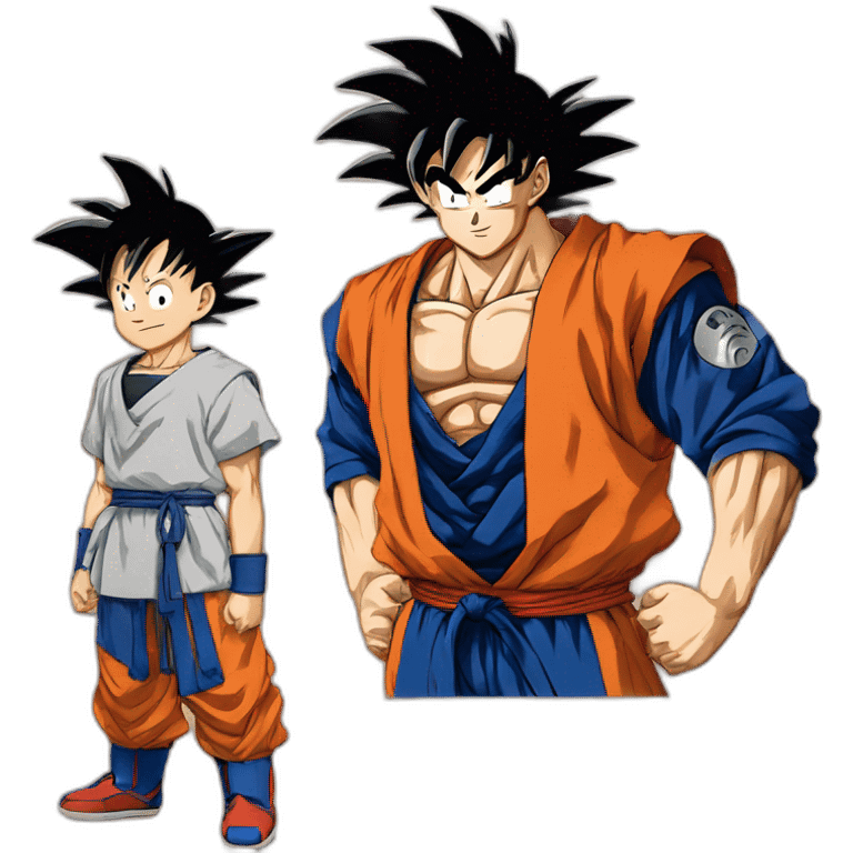 Goku with Akira toryyama with alas emoji