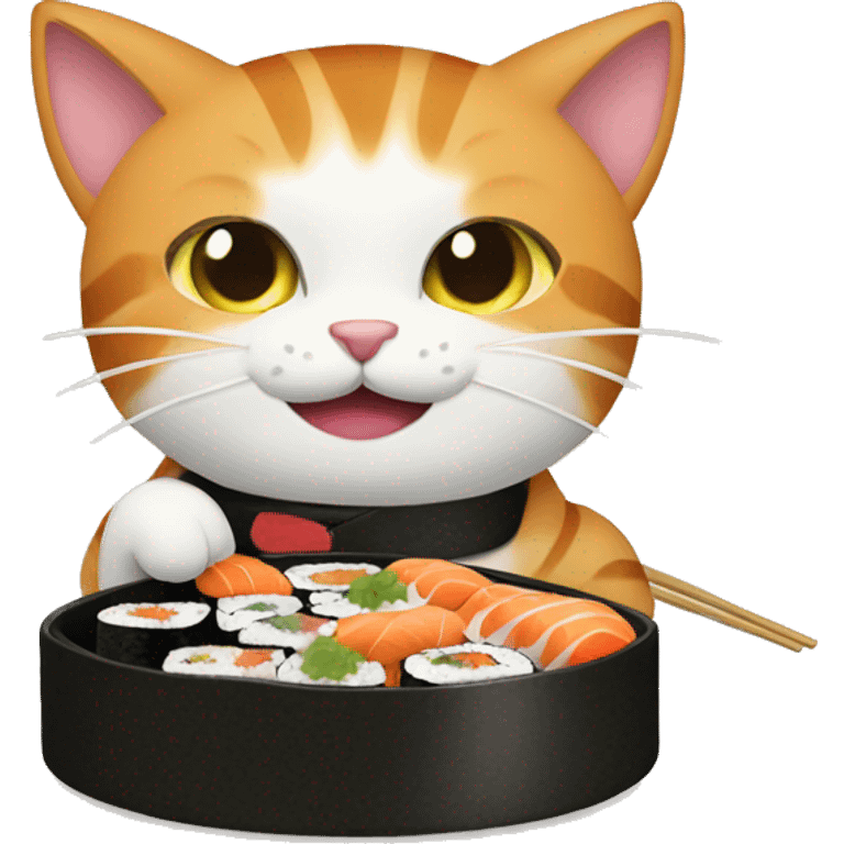 Cat eating sushi  emoji