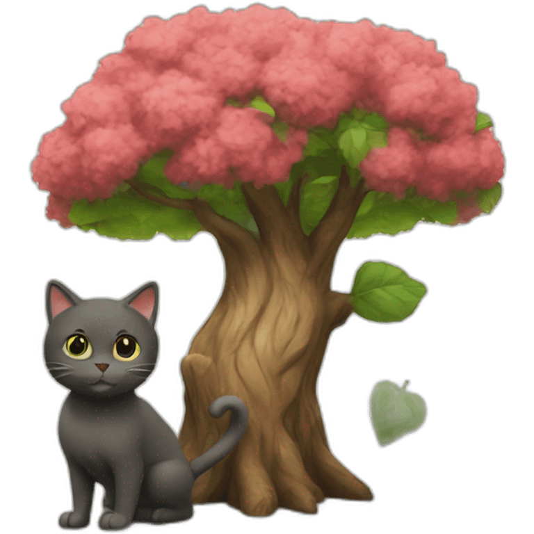 tree and cat emoji