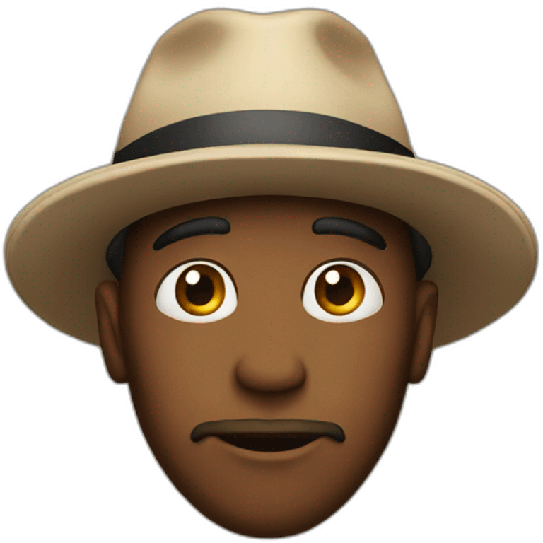 guy with hat curious emoji