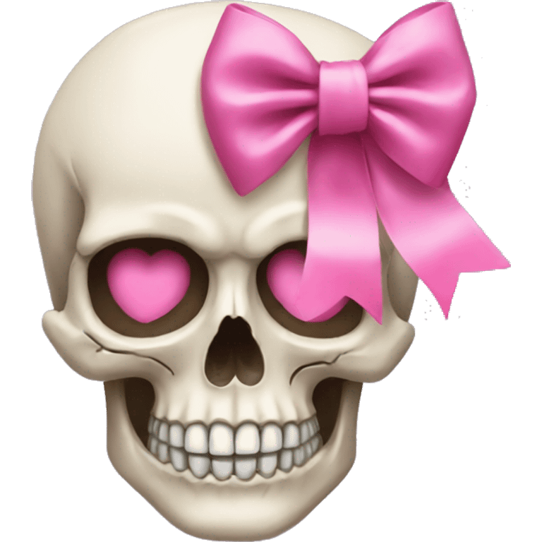 Skull with a pink bow emoji