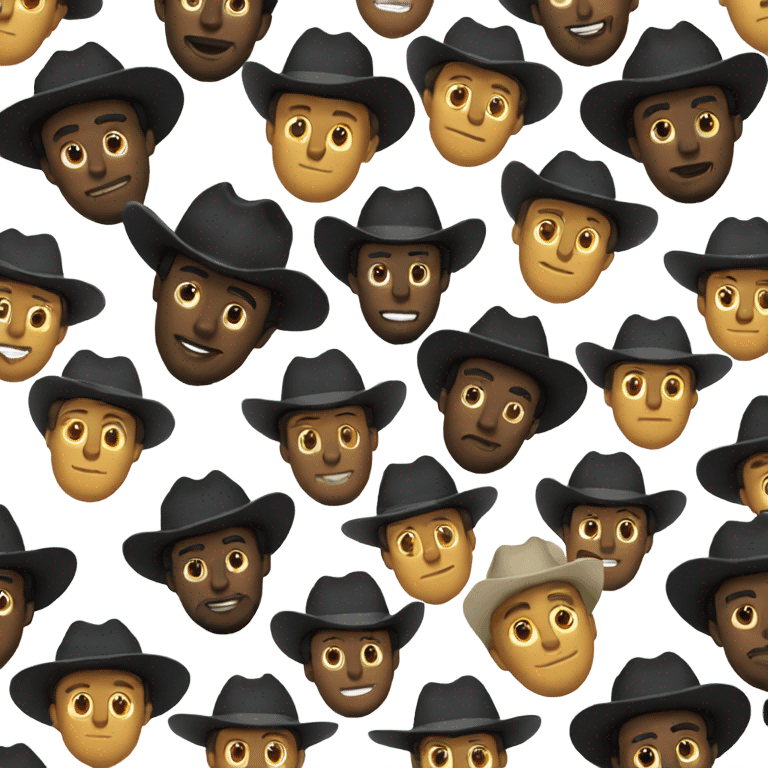 Black cowboy with a cowboy hat on emoji