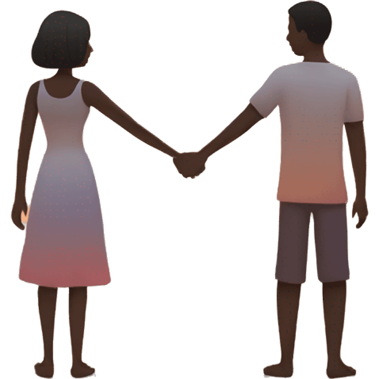 Couple holding hands at sunset emoji