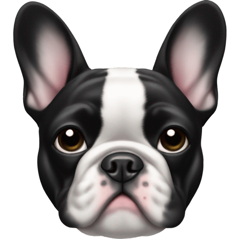 Black and white french bulldog with a bow  emoji