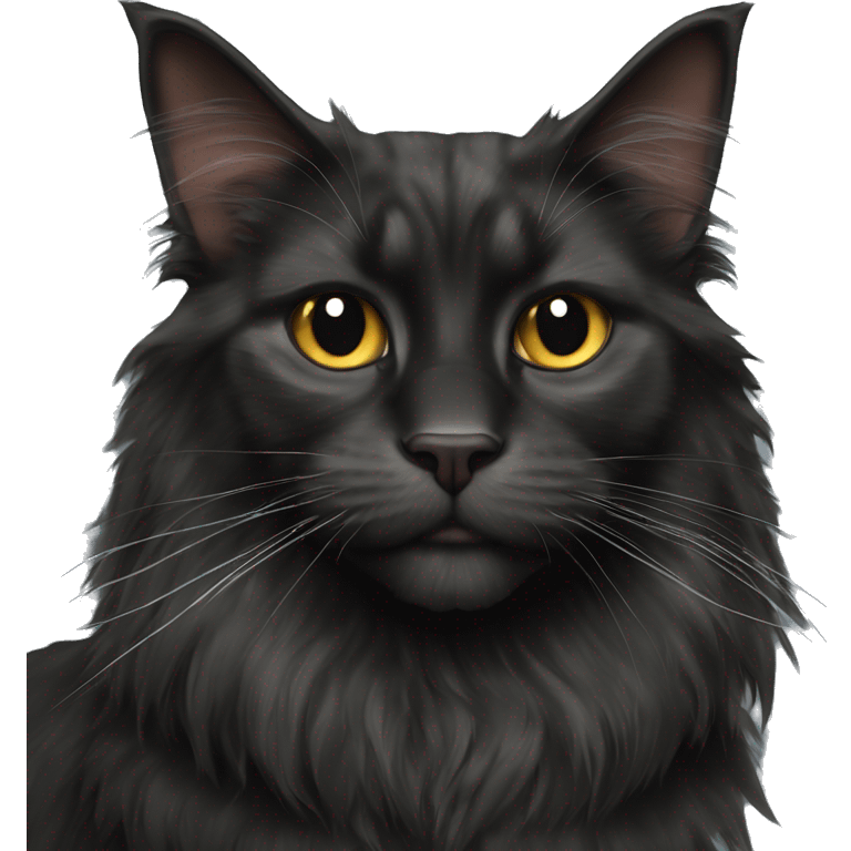 Black Maine coon  emoji