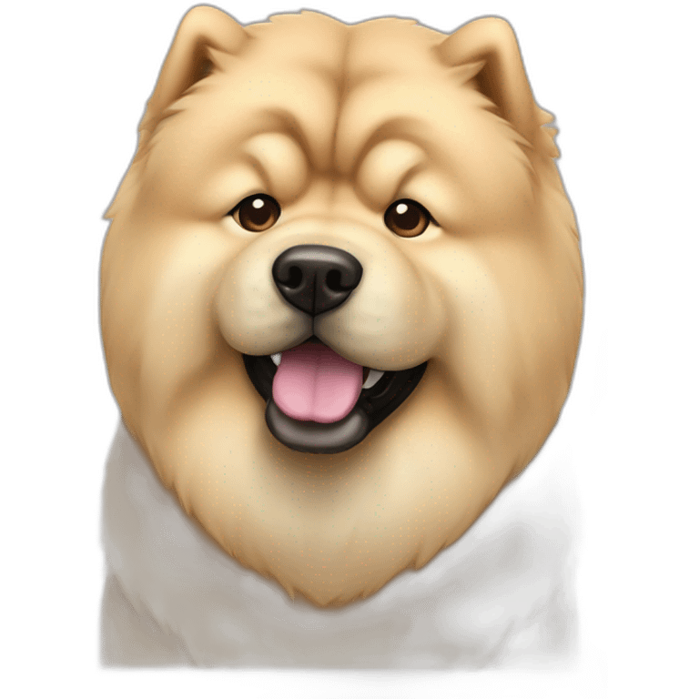 Chow chow cream with black tongue emoji