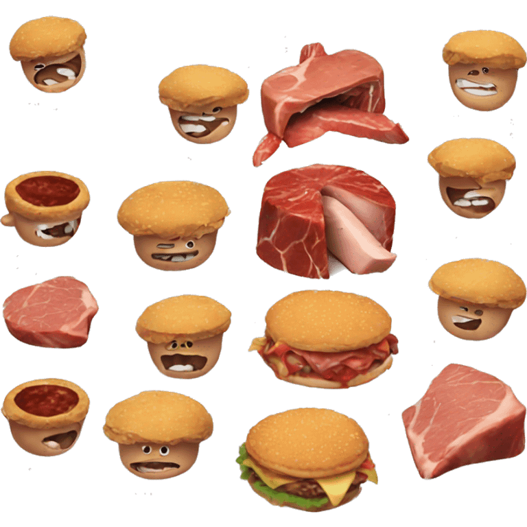 luffy eats meat emoji