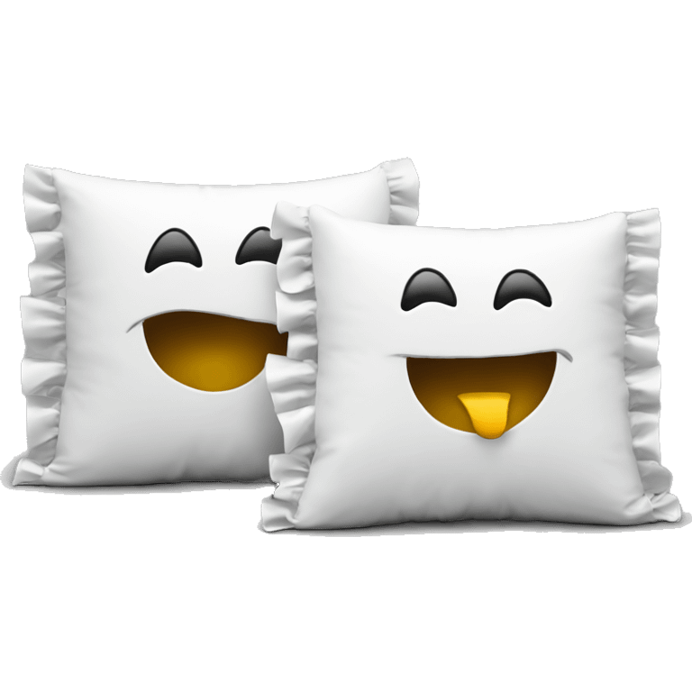 2 white pillows with ruffles emoji