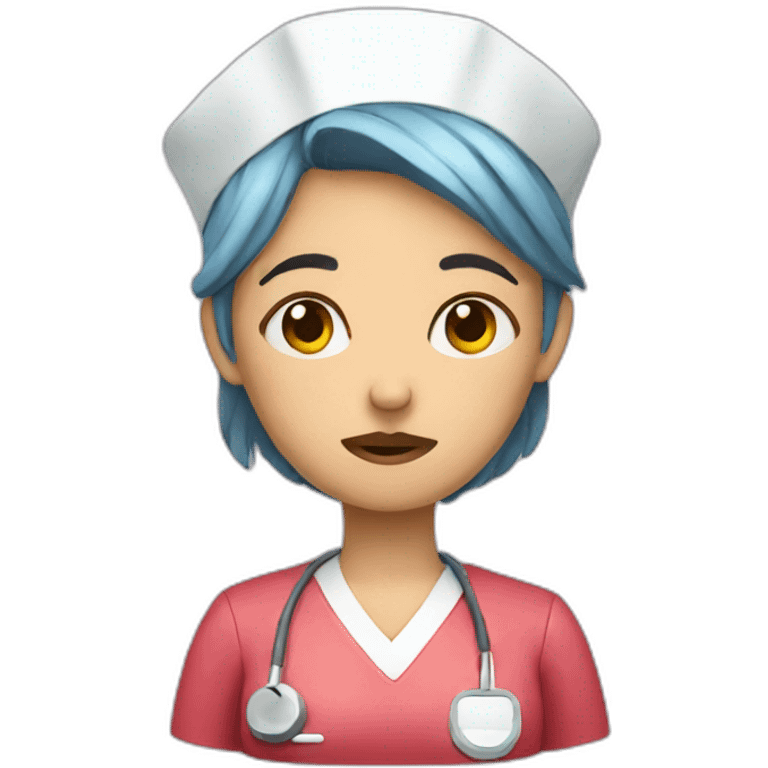 Tired sad nurse emoji