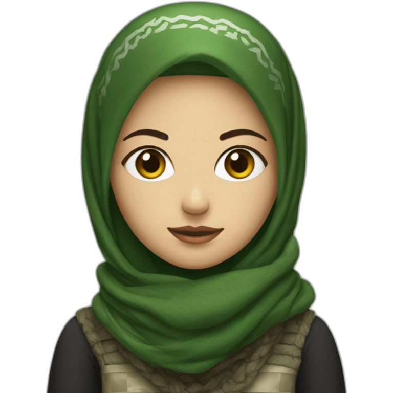 A girl wearing a Palestinian shemagh  emoji