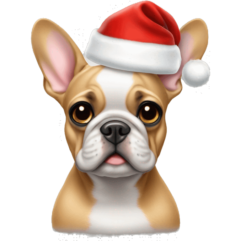 Fawn Frenchie Santa hat  emoji