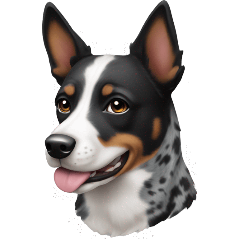 Black and White Australian Cattle Dog emoji