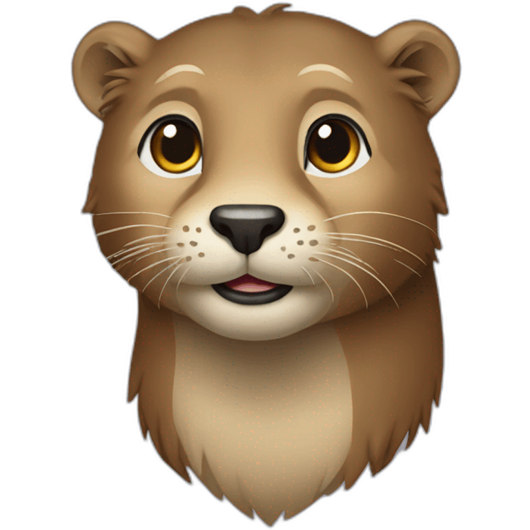 Loutre sur un lion emoji