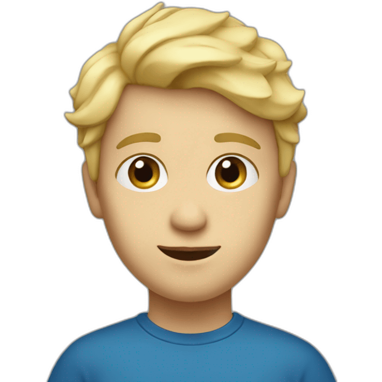 Garçon blond avec yeux bleu emoji