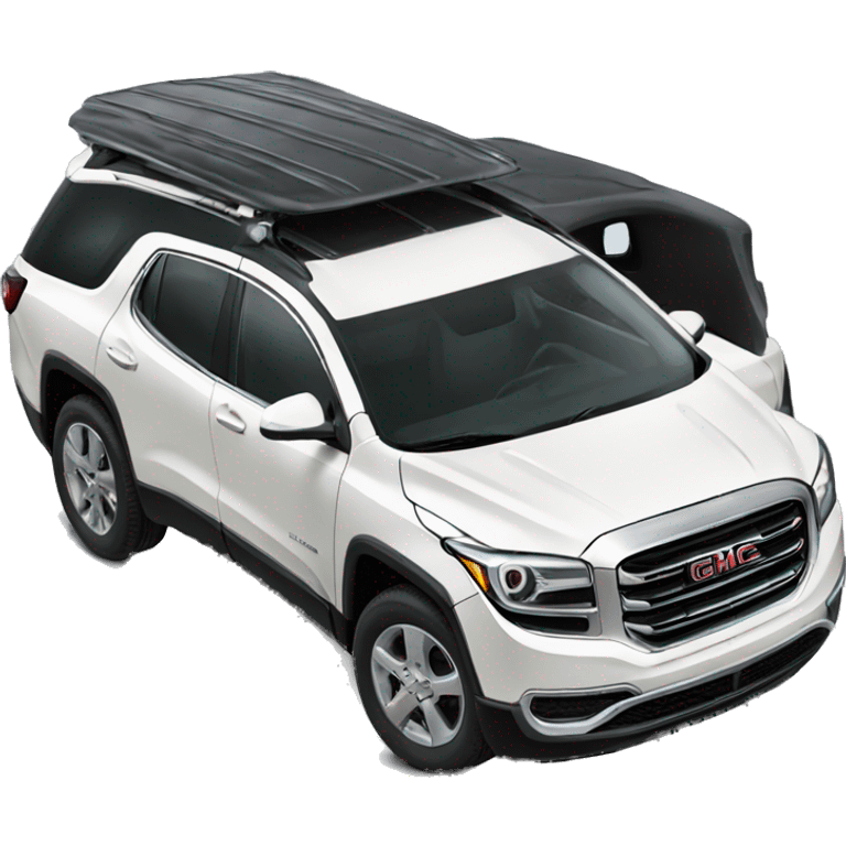 White gmc Acadia with a sunroof  emoji