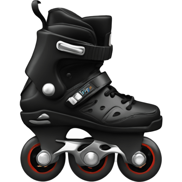 a black rollerblade inline skate, the model called "Twister" emoji