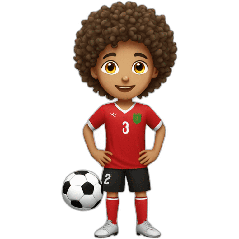 moroccan curly boy playin soccer emoji