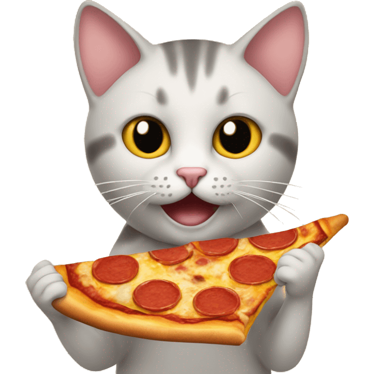 Cat eating pizza  emoji