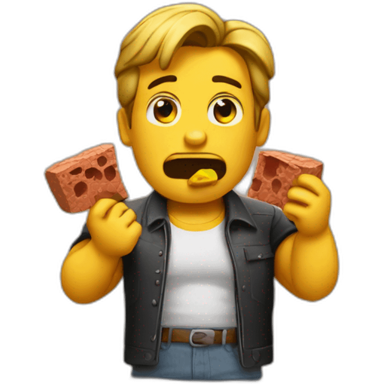 Arnold eating a brick emoji