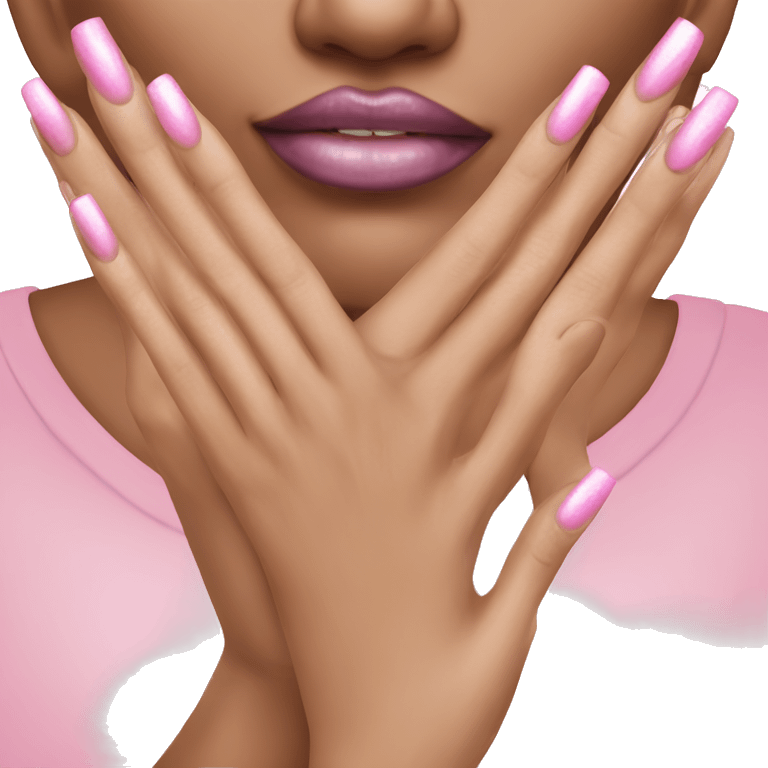 White skin pink nails emoji